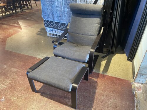 IKEA Dark Gray Poang Armchair With Bentwood Frame