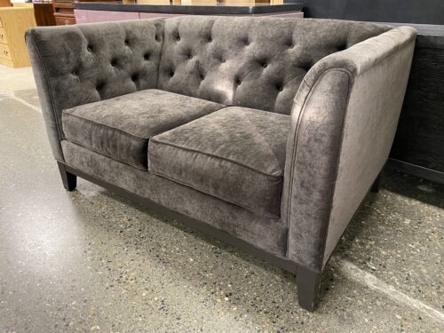 JOHNATHAN LOUIS Dark Grey Tufted Loveseat