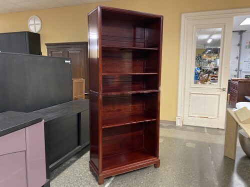 Cherry Stained Solid Wood 5-Tier Bookshelf