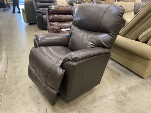 LA-Z-BOY Deep Espresso Leather Plush Swivel Recliner (Remote Not Included)