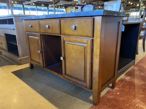Solid Wood Buffet/Side Board Cabinet With Dark Marble Top