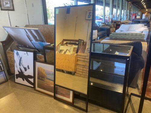 Black Framed Industrial Style Tall Mirrior