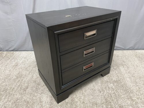 ASPENHOME Black 2-Drawer Closed Nightstand w/ Power Strip