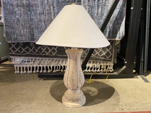 Cream Vintage Urn Shaped Table Lamp With Large Lampshade