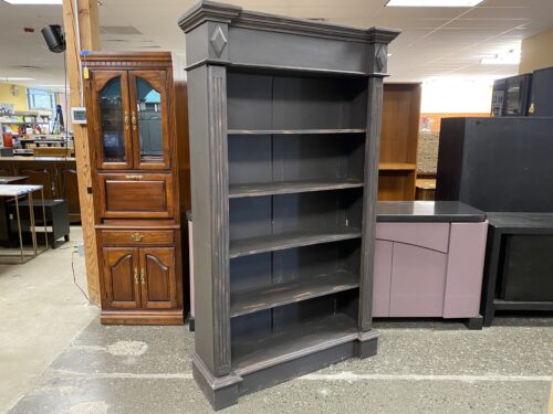 Dark Brown Painted 5-Shelf Bookcase
