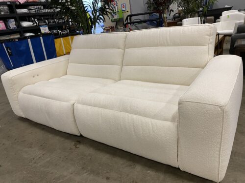 RESTORATION HARDWARE Modern Chelsea 2 Piece Modular Power Reclining Sofa in Cream Boucle (Power Cord Not Included)