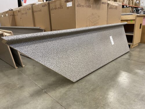 VT INDUSTRIES Tempo 8' Miter Left Laminate Countertop with Granite Pattern