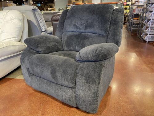 Over Sized Gray Power Recliner With Plush Cushions