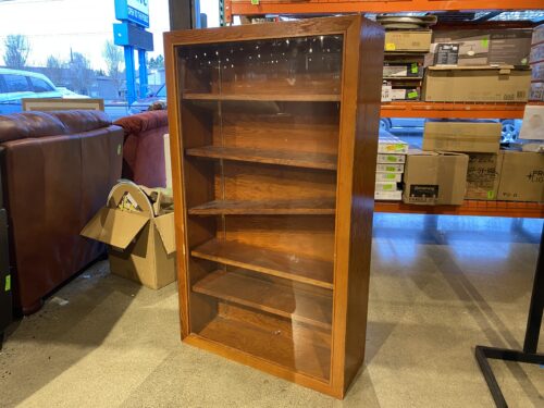 Brown Glass Display Cabinet With 5 Shelves