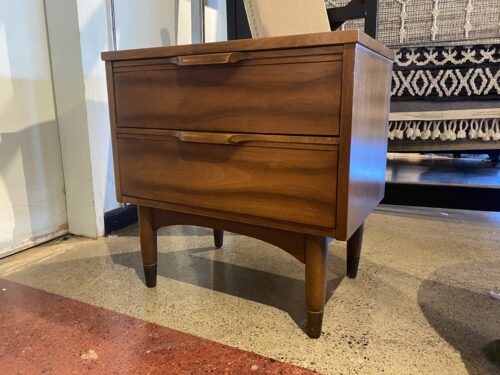 Vintage Mid-Century Modern Two Drawer Nightstand