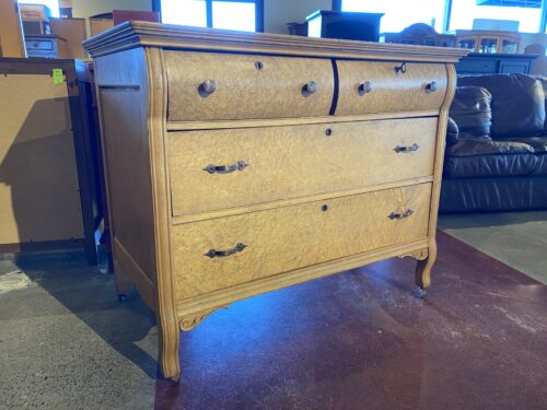 Antique Bird's Eye Maple Dresser with Key