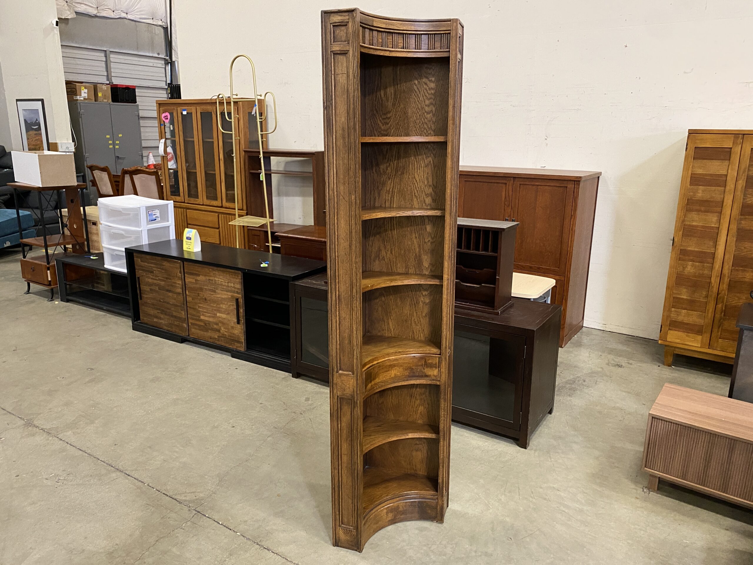 DREXEL  Vintage Wooden Corner Unit Bookcase