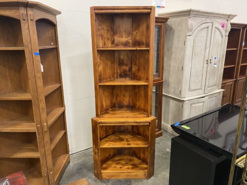 Vintage Rustic Wooden Corner Shelving Unit