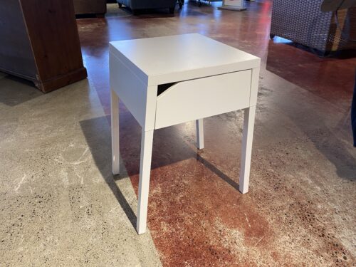 IKEA Selje White Metal Single Drawer Nightstand