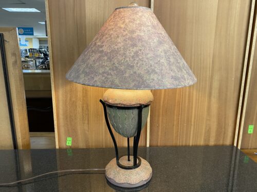 AMERICAN LAMP CO. Ceramic Acorn Accent Lamp w/ Mottled Earthy Shade