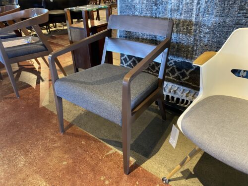 GLOBAL INDUSTRIES Chap Wood Back Armchair with Tweed Seat