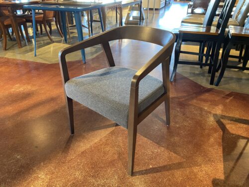 GLOBAL INDUSTRIES Curved Wood Back Armchair with Tweed Seat