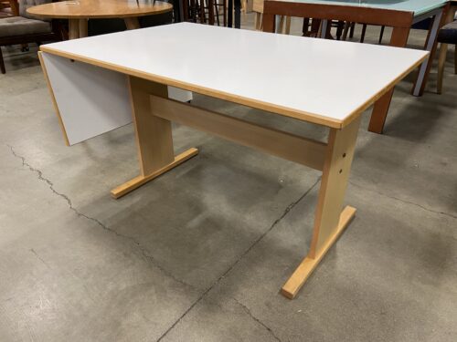 Sleek Modern Wooden Dining Table with Removable Drop Leaf