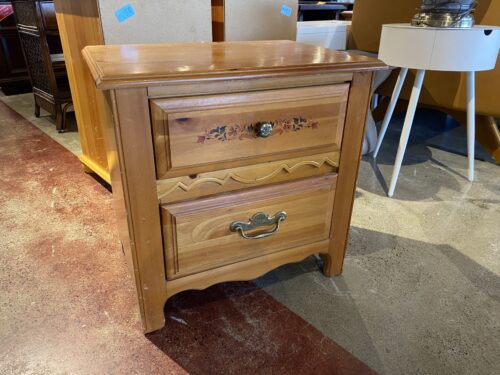 BROYHILL FURNITURE Solid Pine French Country Two Drawer Nightstand