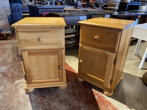 Pine Wood Bedside Cabinets (Set of 2)