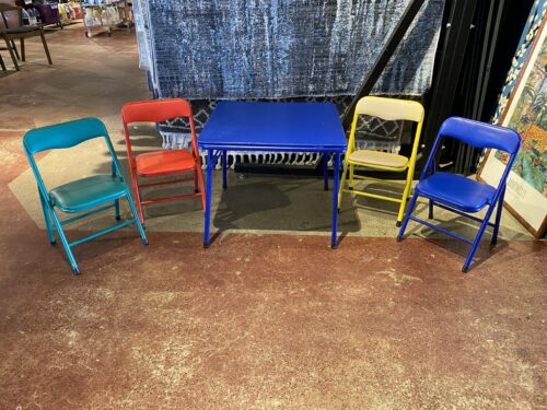 Colorful 5-Piece Kids Folding Table Set (Set of 4 Chairs )