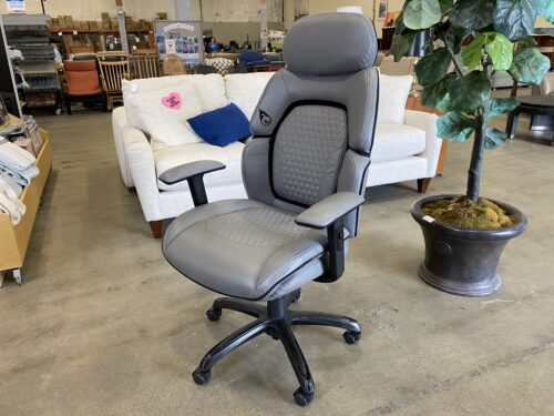 DPS Grey and Black Pneumatic Gaming Chair with Adjustable Headrest and Arms