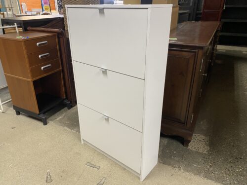White 3-Drawer Shoe Cabinet