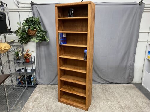Natural Wood Finish Tall Bookcase