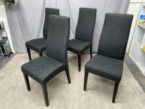 ACTONA GROUP Charcoal Fabric Tall Back Dining Chair