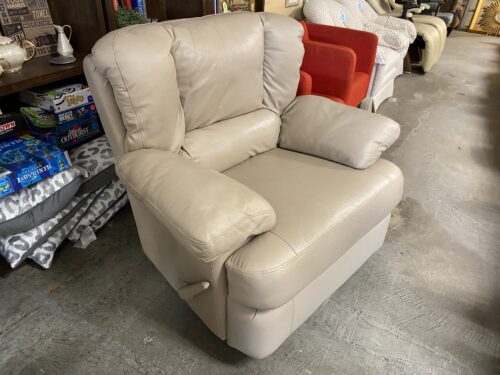 Ivory Manual Reclining Swivel Arm Chair