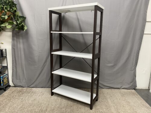 White & Brown Open 5-Tier Display Shelf