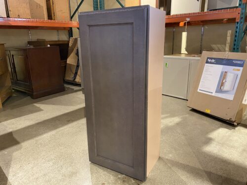 Dark Gray Single Door Upper Kitchen Cabinet with 3 Shelves