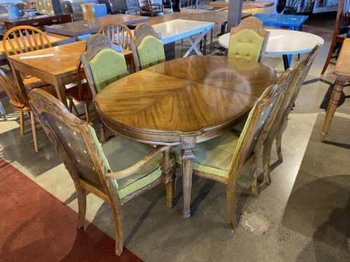 French Provincial Table Set with Light Green Chairs