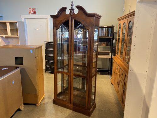 Glass China Hutch with Arched Top and 4 Shelves