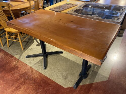 Solid Wood Restaurant Table With Metal Legs