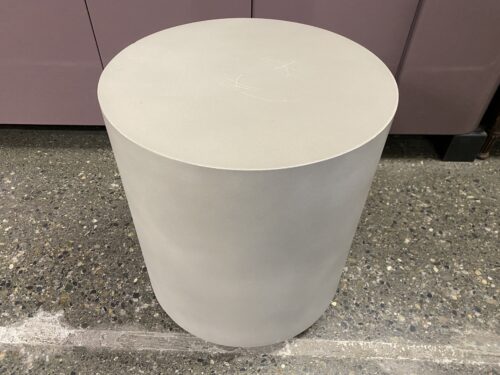 Stone Grey Cylindrical  Low Accent Table
