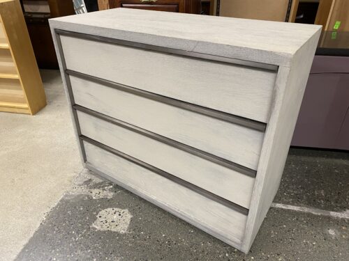 RESTORATION HARDWARE Bezier Grey Oak & Pewter 4-Drawer Dresser