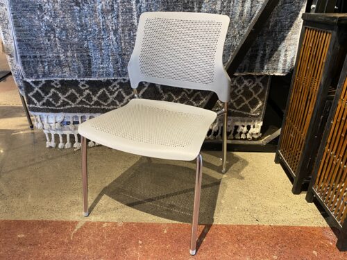 NEW! GLOBAL FURNITURE  Stream Series Light Gray Armless Chair with Chrome Base