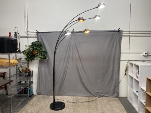 Arched Dome 5-Light Dimmable Floor Lamp w/ Black Marble Base