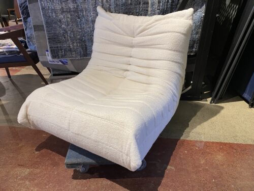 White Caterpillar Style Armless Floor Chair