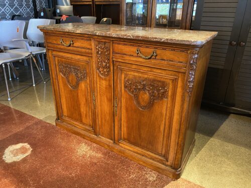 19th Century French Louis XVI Style Buffet with Marble Top