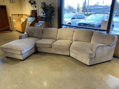 Gray 3-Piece Modular Sectonal Sofa with Chaise Lounge