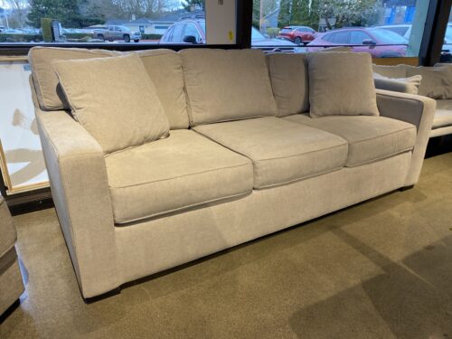 86" Off White Three Seater Upholstered Sofa