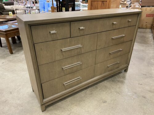 RACHAEL RAY HOME Modern Geige Finish Wooden 9 Drawer Dresser with Sleek Silver Pulls