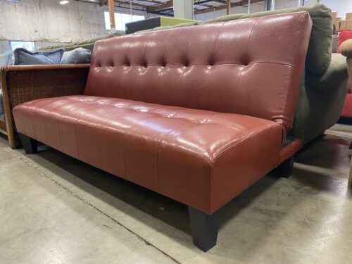 Red Sleek Tufted Futon
