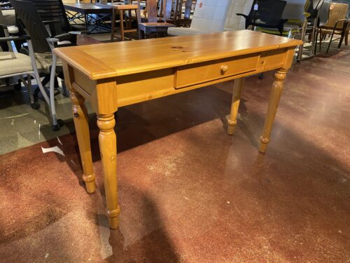 Solid Knotty Pine Sofa Table with Drawer