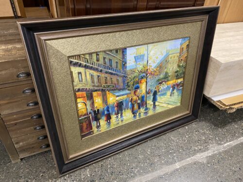 Parisian Street Original Painting in Large Frame