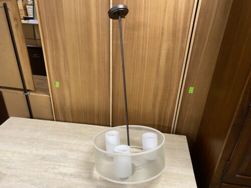 3-Light Pendant w/ Sheer Drum Shade