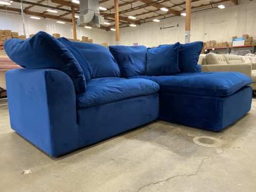 JOYBIRD Bryant Chaise Sofa in Plush Royale Cobalt Upholstery