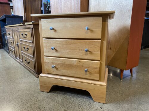 Three Drawer Pine Nightstand